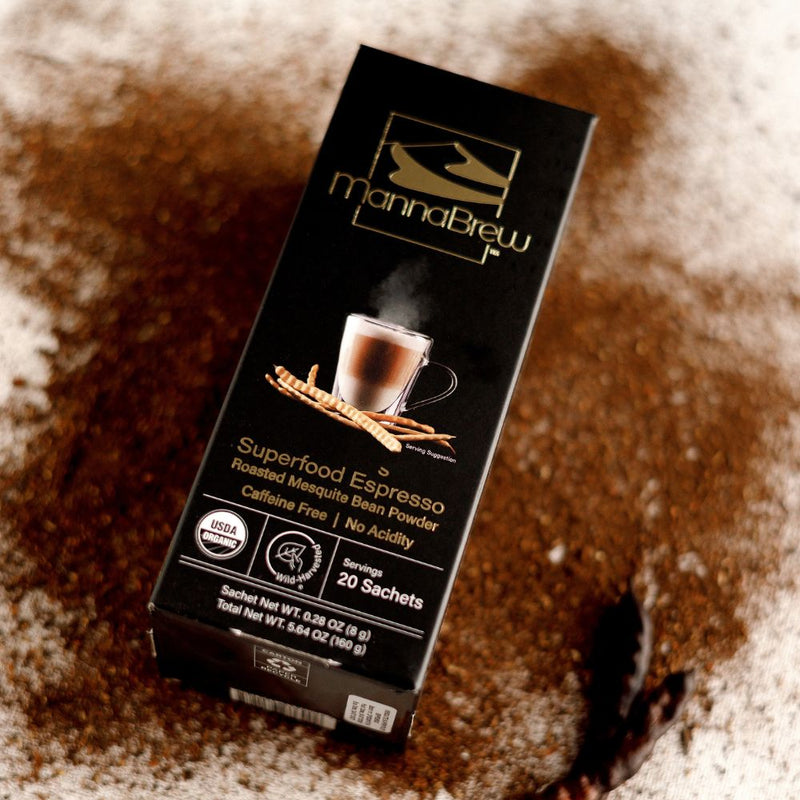 MannaBrew - 豆科灌木籽荚“咖啡” – 20 袋（类似茶包） - 可冲泡 20 杯