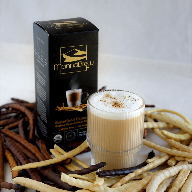 MannaBrew - 豆科灌木籽荚“咖啡” – 20 袋（类似茶包） - 可冲泡 20 杯