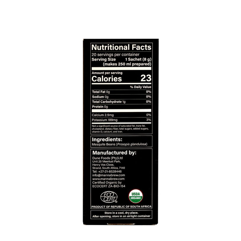 MannaBrew - 豆科灌木籽荚“咖啡” – 20 袋（类似茶包） - 可冲泡 20 杯